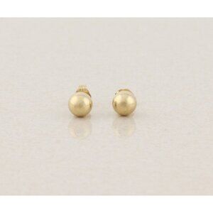 14k Yellow Gold 6mm Ball Bead Earrings Stud Post 3/16"